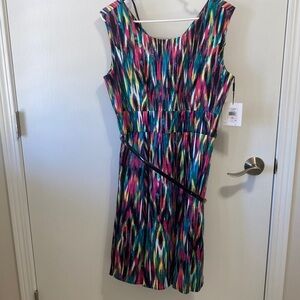 🚨Calvin Klein Dress Sleeveless Multicolor Belt Short Mini Dress
